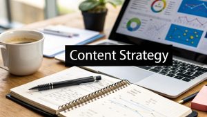Content Strategy SEO promotional image. Website Services-Kansas City.